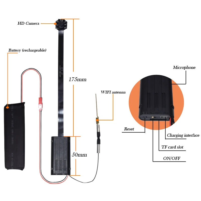 HD мини wifi камера P2P Карманная DIY беспроводной модуль камеры DV видеокамера ночного