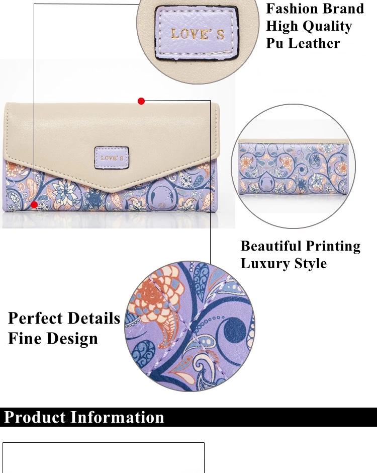 Известный бренд печати Для женщин кошельки женский кожаный бумажник Для женщин кошелек Для женщин клатч высокое качество portefeuille роковой