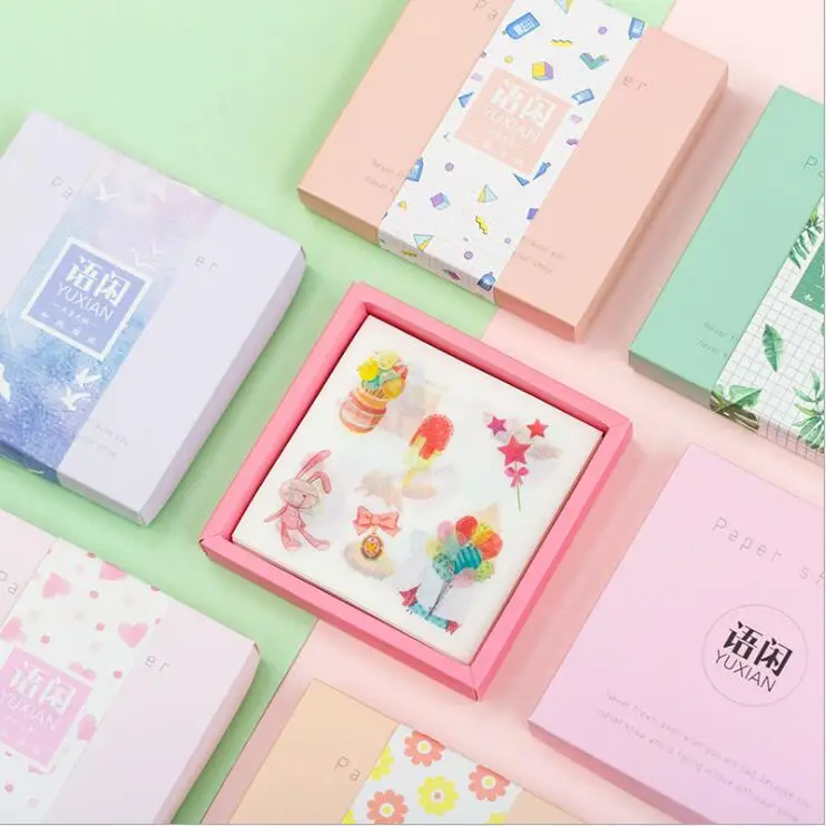 

50pcs/box Beautiful Vintage DIY Washi Scrapbooking Stickers Cup Notebook Handbook Paper Laptop Sticker Kids Birthday Gift Sets