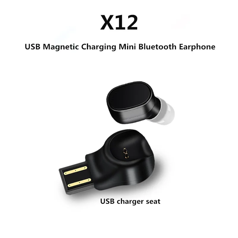 

X12 Handfree Bluetooth Headset Bluetooth Earphone Wireless Headphones USB Magnetic Charging Earphone S530 Sports Headset