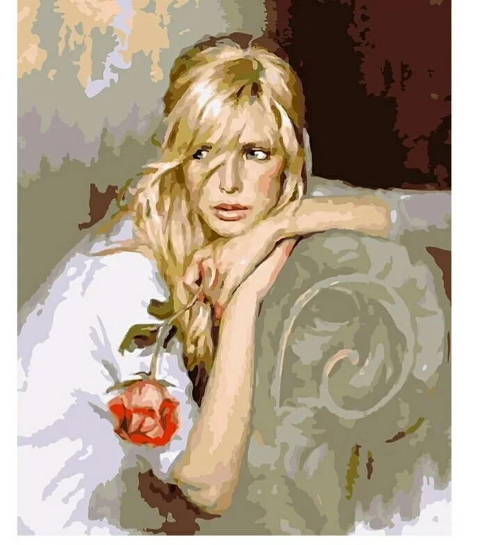 Woman.40x50cm, картина по номерам, сделай сам, настенное искусство, украшение гостиной, пейзаж, фигура, животное, цветок, мультфильм