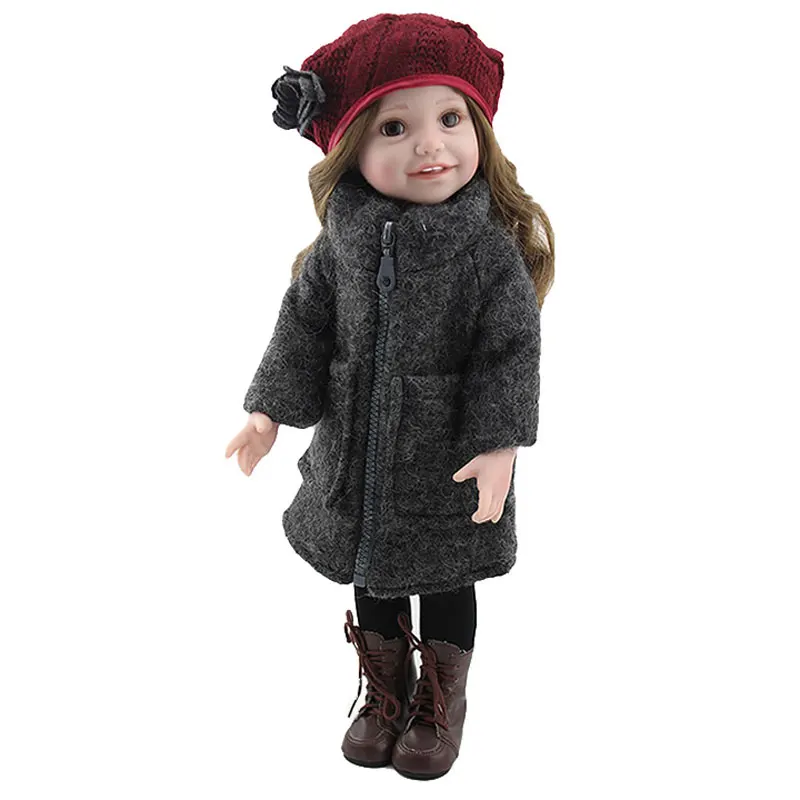 

17inch Fashion Silicone Reborn Dolls for Girls Winter Cloth BeBe Reborn Boneca Realistic Newborn Lifelike Toys For Birthday Gift