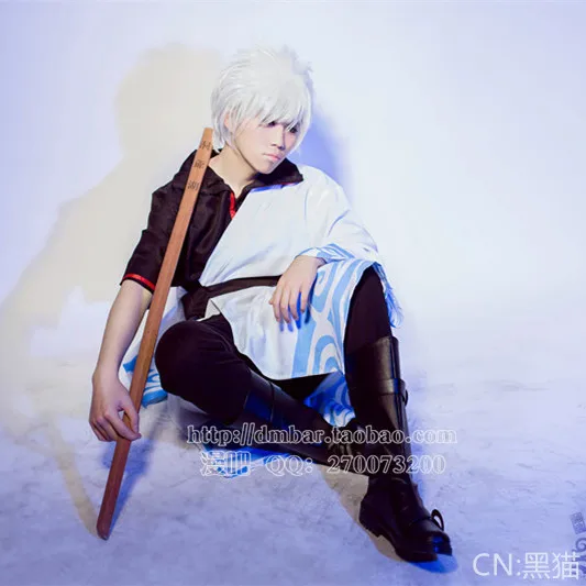 Gin Tama GinTama Gintoki Sakata; костюм для косплея; Полный комплект с мечом