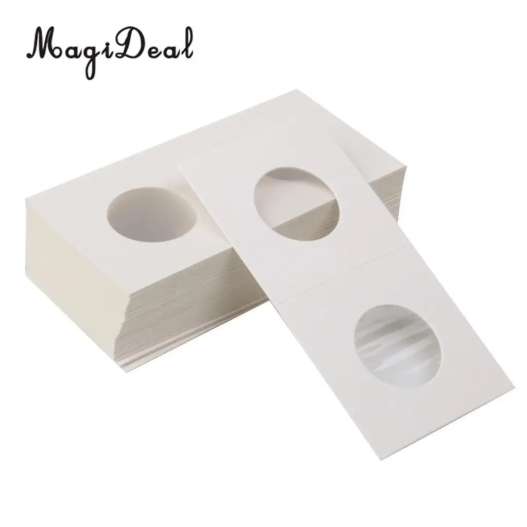 100PCS Cardboard Coin Holder Mylar Flips for Collector Perfect Gift 23/20.5mm