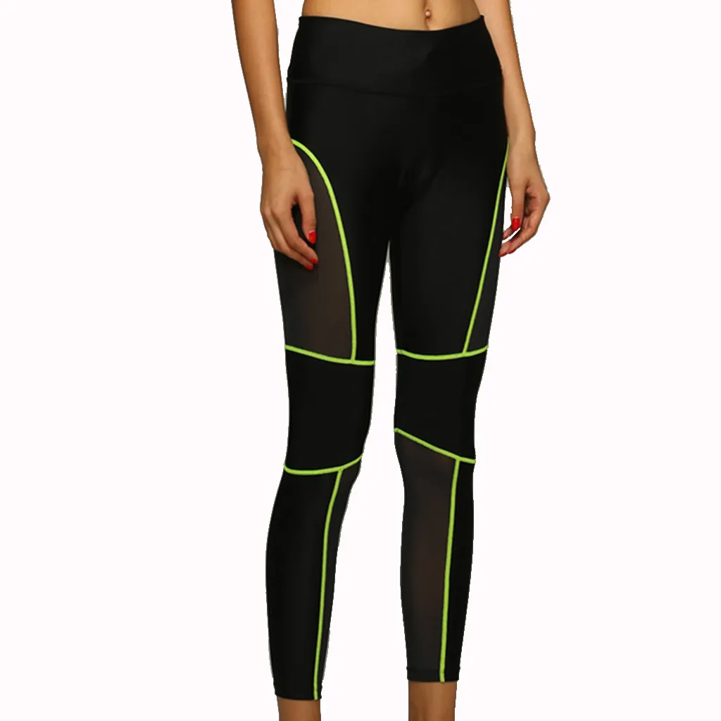 Спортивные женские штаны для йоги спортивная одежда Спортивные штаны с высокой талией Леггинсы Спортивные Компрессионные колготки брюки 2,0 - Цвет: GN