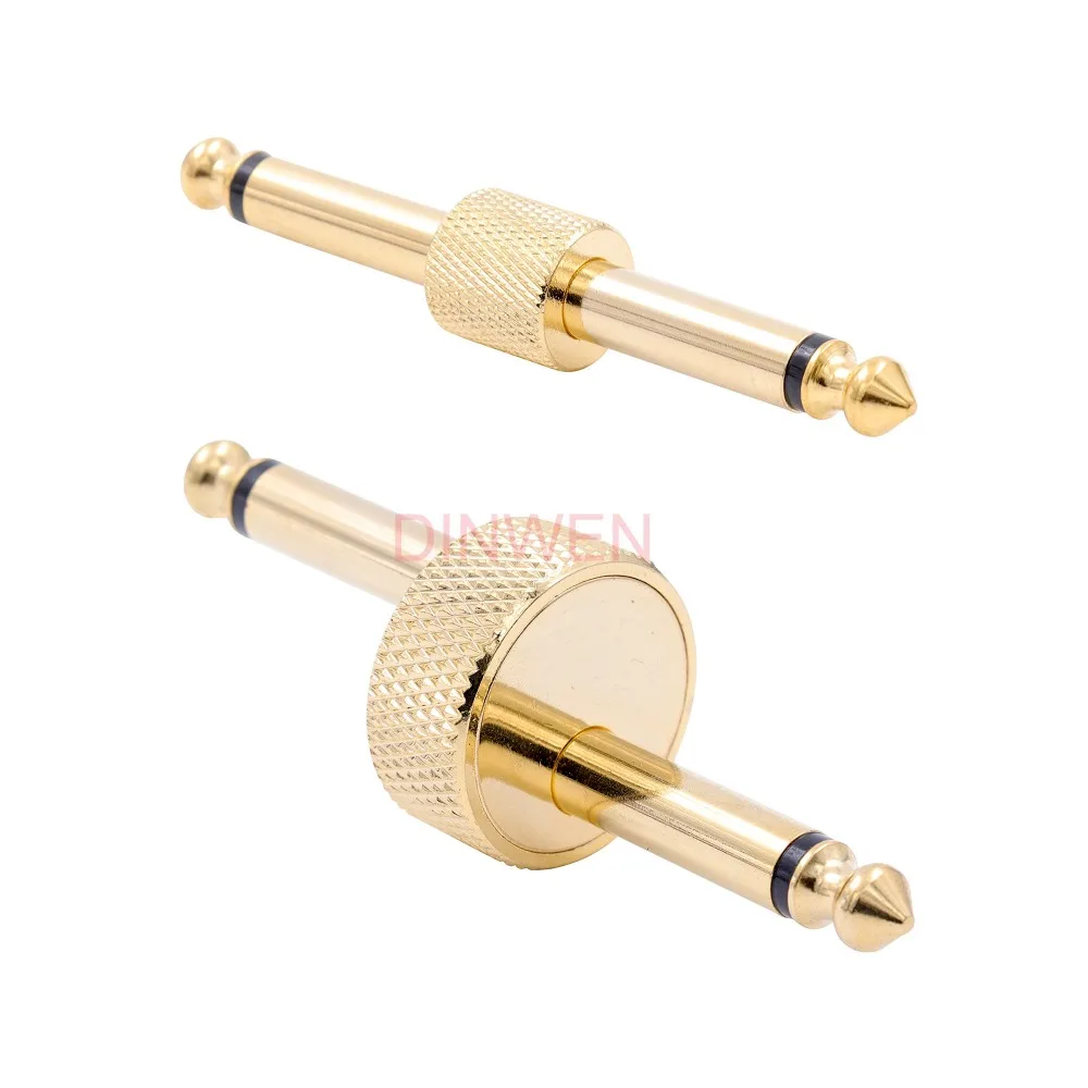 Brass Mono 6.5mm to 6.5mm Headphone Headset Plug Adapter 1/4" Audio