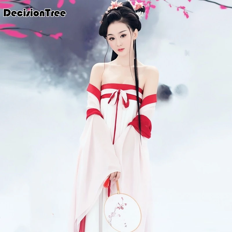 

2019 summer ancient chinese costume women traditional chinese dance clothing for women long sleeve hanfu satin robe dress qing