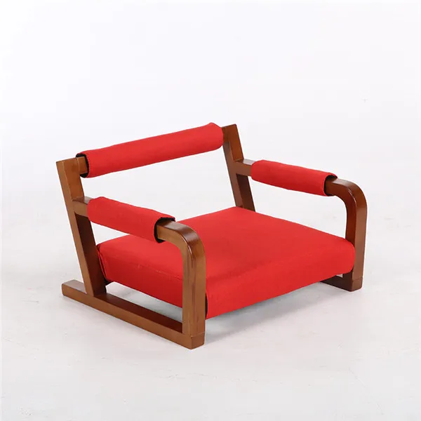 Wooden Armchair Floor Japanese Zaisu Chair Asia Japan Traditional