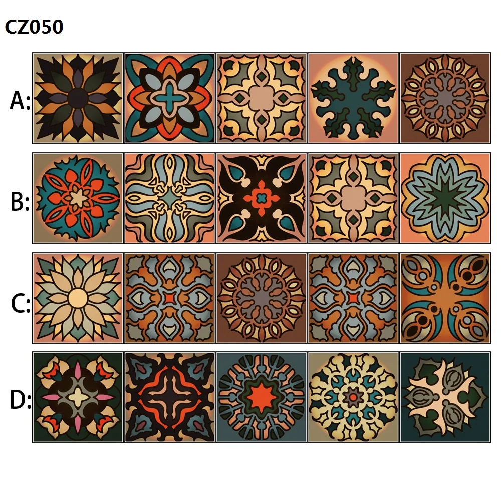 Марокко классическая плитка наклейки для Кухня Ванная комната DIY Декор стены обои Виниловая наклейка для дома 5 шт. 20x20 см гостиная мебель
