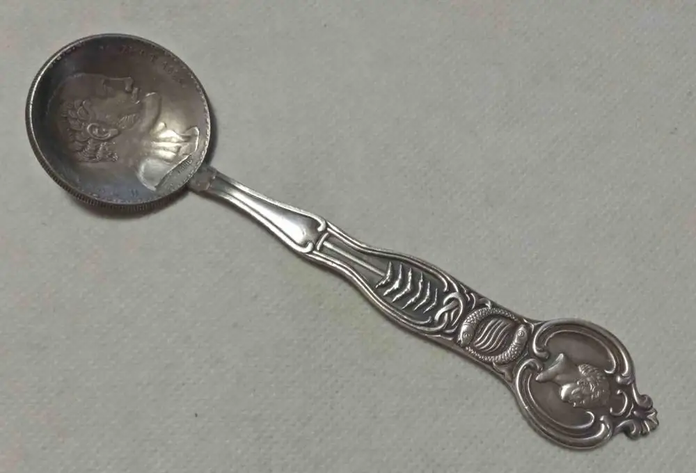 Россия император монеты ложки - Цвет: 1836 coin spoon