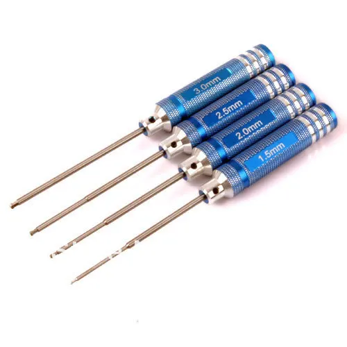 RC Hobby Tools HSP Model Car Blue Metal Ball Head Hex Key ScrewDriver 1.5mm 2.0mm 2.5mm 3.0mm