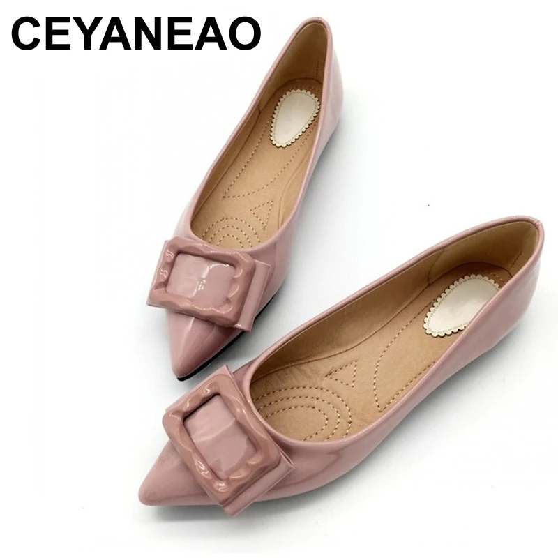 

CEYANEAO Shoes Woman Ballet Flats Slip-On Spring Autumn Pointed Toe Woman Single Shoes Ladies Females Footwear Zapatos MujerE770