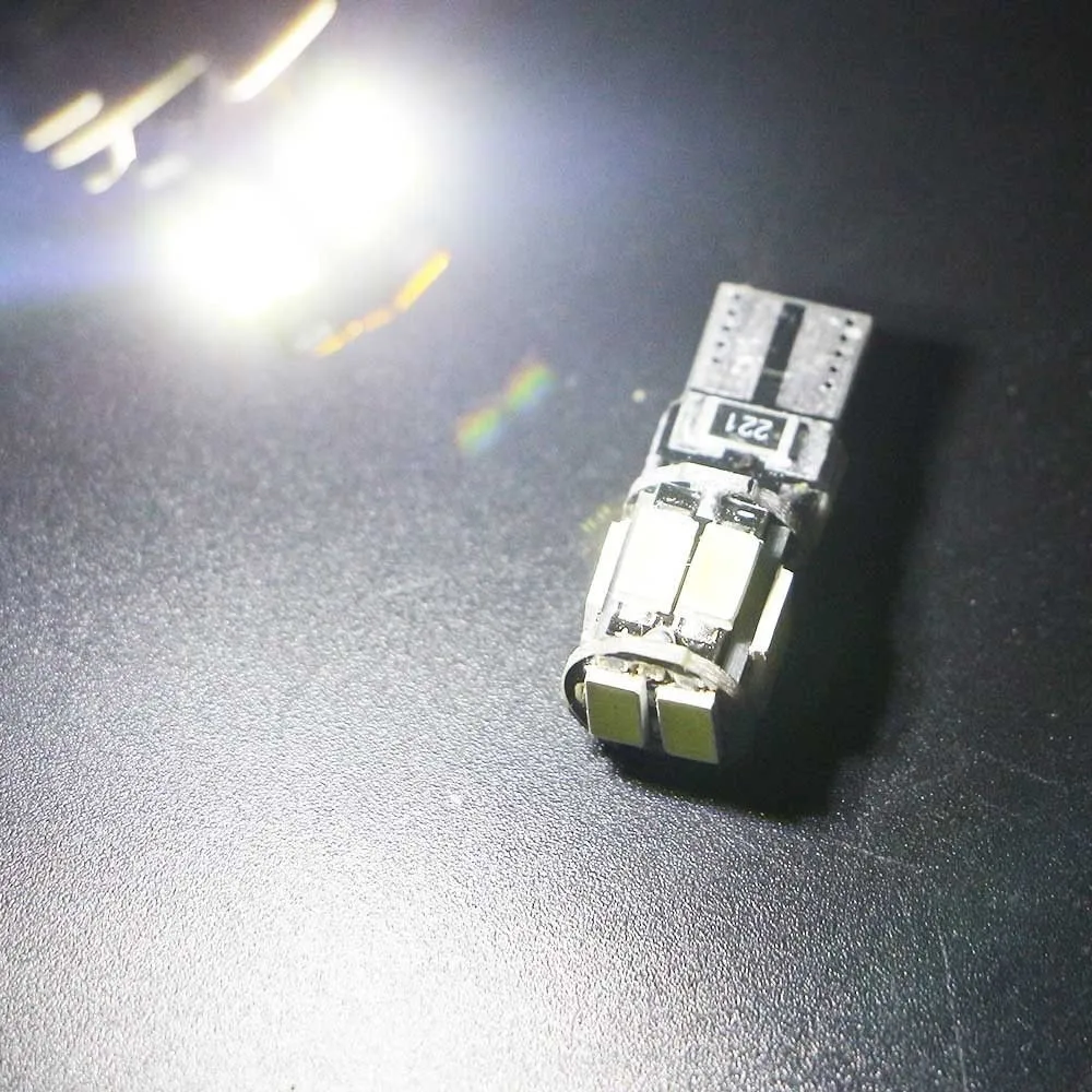 100 шт. белый T10 5630 10SMD Canbus светодиодный Подсветка салона автомобиль автомобильная сторона габаритный фонарь постоянного тока 12 V