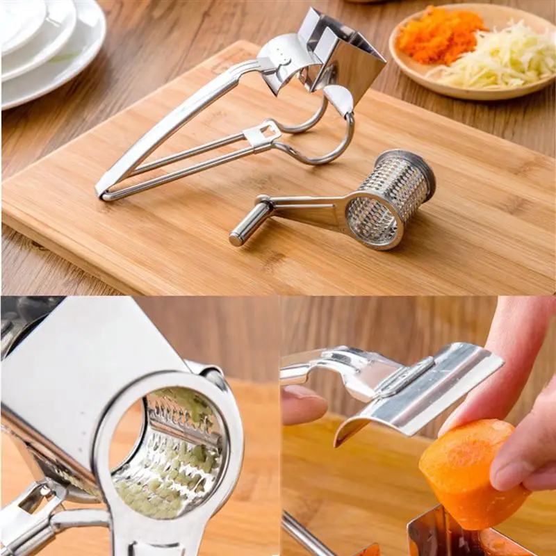 3 Drums/Set Cheese Grater Stainless Steel Vegetables Cutter Slicer