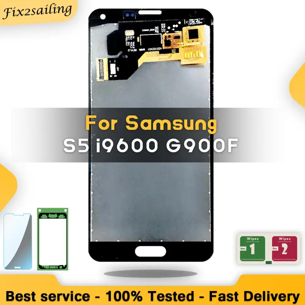 

Super Lcd Display For Samsung Galaxy S5 i9600 G900F G900H LCD Screen Replacement 100% Tested Working Digitizer Assembly Gift