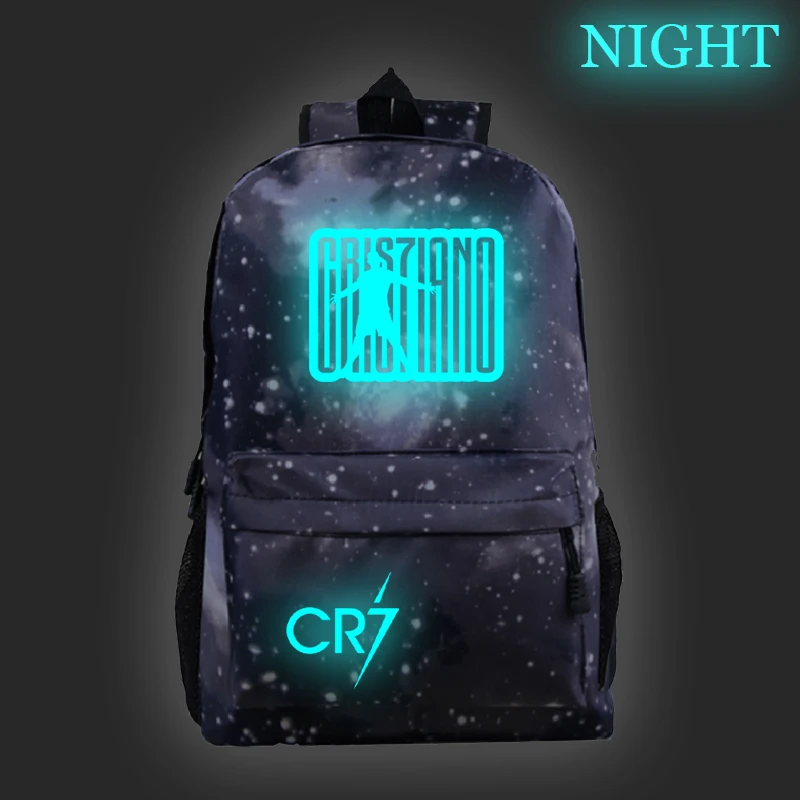 

Men Women Boys Girls Cristiano Ronaldo CR7 Luminous Rucksack Beautiful New Pattern Backpack Fashion Students School Mochila