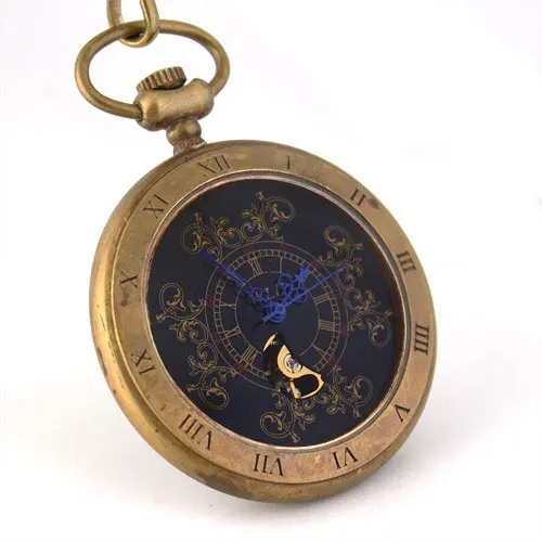 

wholesale Old Copper Mechanical Lace Nostalgia Antique Ultra-thin No Cover Unisex Pocket Watch