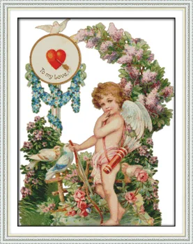 

Cupid Angel's love Printed Canvas DMC Counted Chinese Cross Stitch Kits printed Cross-stitch set Embroidery Needlework