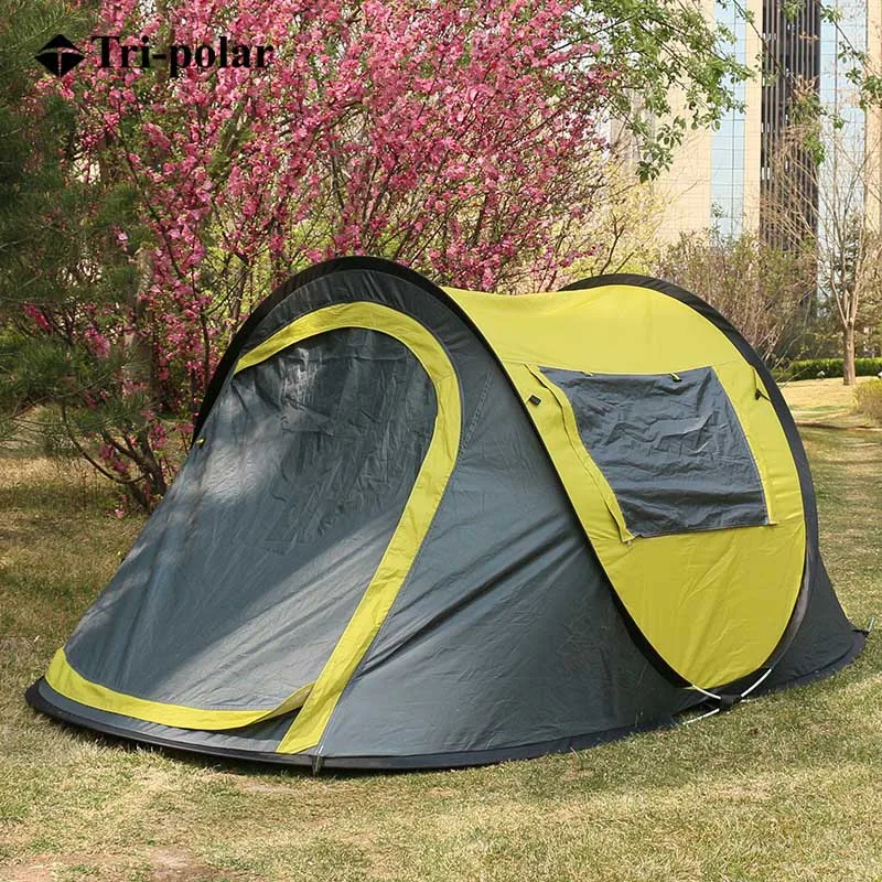

Tri- polar Automatic Pop Up Camping Tent Large Space Outdoor 3-4 Persons Windproof Beach Camping Tent TP2329