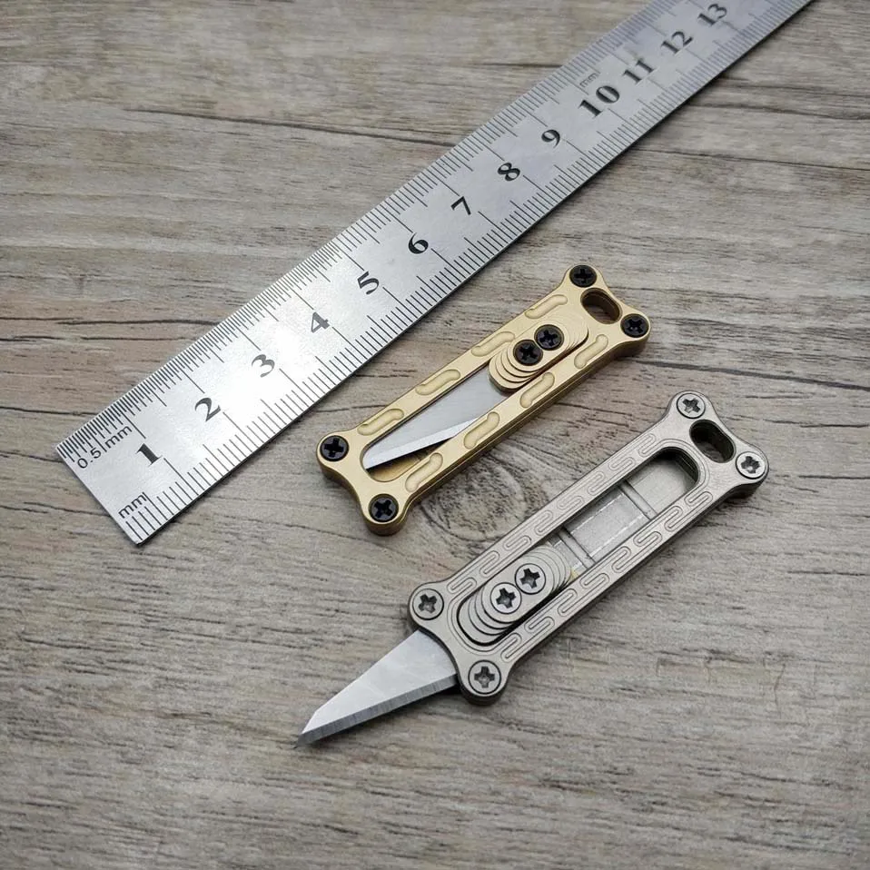 

Swayboo Metal engraving knife sliding blade paper knife key ring pocket knife EDC tool Express card knife small size
