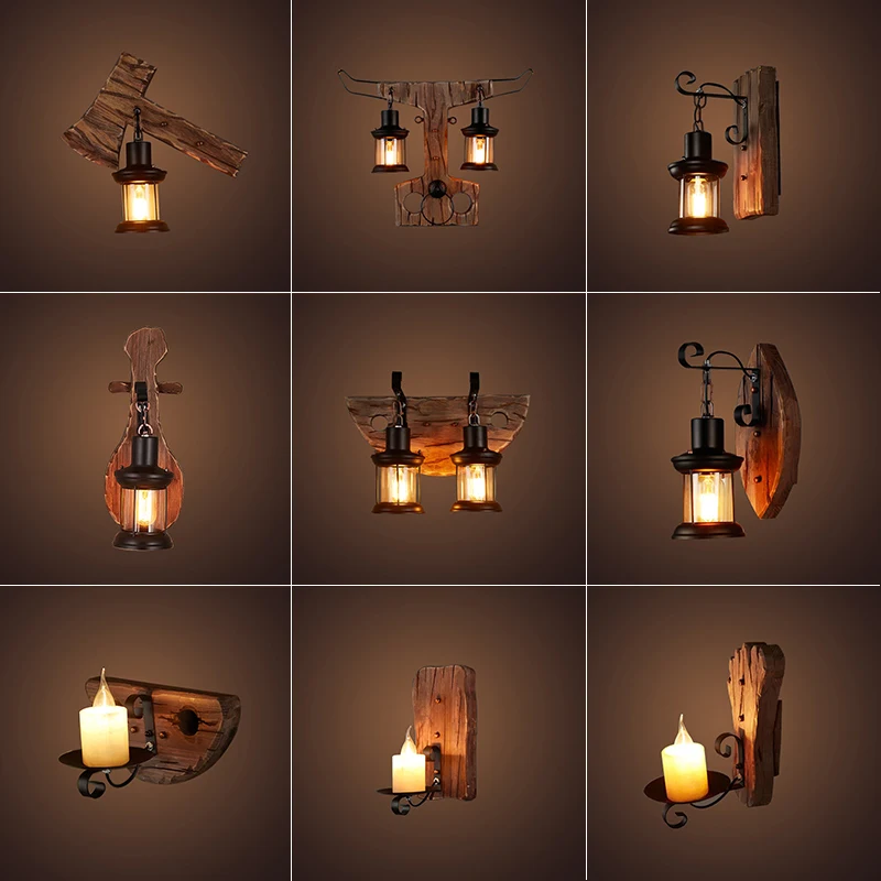 

American Pastoral Style Wall Lamp Bedroom Bedside Lamp Personality Retro Industrial Wind Passage Loft Boat Wall Lamp