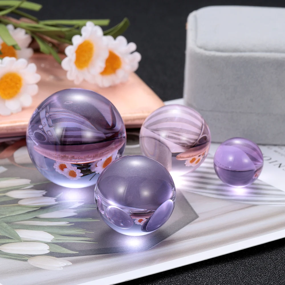 

30/40mm Clear/Pink/Purple Natural Amethyst Quartz Stone Sphere Crystal Fluorite Ball Healing Gemstone Collectibles Home Decor