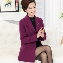 Костюм для женщин среднего возраста, блейзер с длинными рукавами, тонкий женский пиджак и куртки, маленький женский костюм, Корейская версия, Женский блейзер, W1007