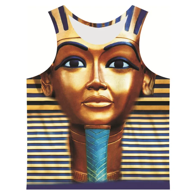 

Joyonly New 2018 Children Harajuku Style Creative T-shirt Boys/Girls Summer Casual 3d T shirt Pharaoh Mask Design Kids Cool Vest