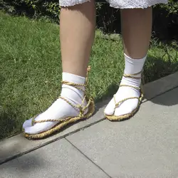 Новый BLEACH обувь Для мужчин аниме соломенные сандалии и два пальца ноги Носки человек Ичиго Куросаки Косплэй обувь