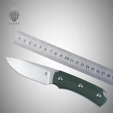 

Kizer fixed blade knife hunting knife survival knives edc 1021A2 high quality green g10 material handle comfortable hand tool
