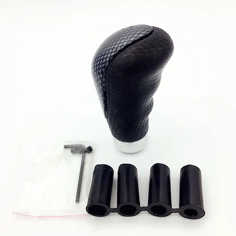 

Carbon fibercolor leather Aluminum Car Gear Shift Knob Shifter Lever Universal Fit Automatic Transmission accessory Car Styling