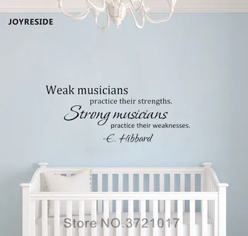 

JOYRESIDE Weak Musicians Practice Their Strengths Wall Art Decal Vinyl Sticker Kidsroom Bedroom Music Room Decor Decoration A150