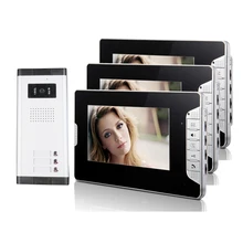 ENVÍO LIBRE Inicio Nuevo 7 “LCD de Color de Vídeo Teléfono de Puerta de Intercomunicación Del Sistema 3 Monitor de Timbre de La Cámara 700TVL Al Aire Libre para 3 Apartamentos