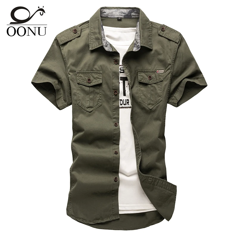YOLAO Cotton Short sleeve shirts for Mens Short sleeve