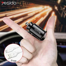 Yesido Y29 портативное мини двойное USB Автомобильное зарядное устройство для iPhone X 8 samsung S10 S9 S8 Xiaomi автомобильное зарядное устройство USB адаптер