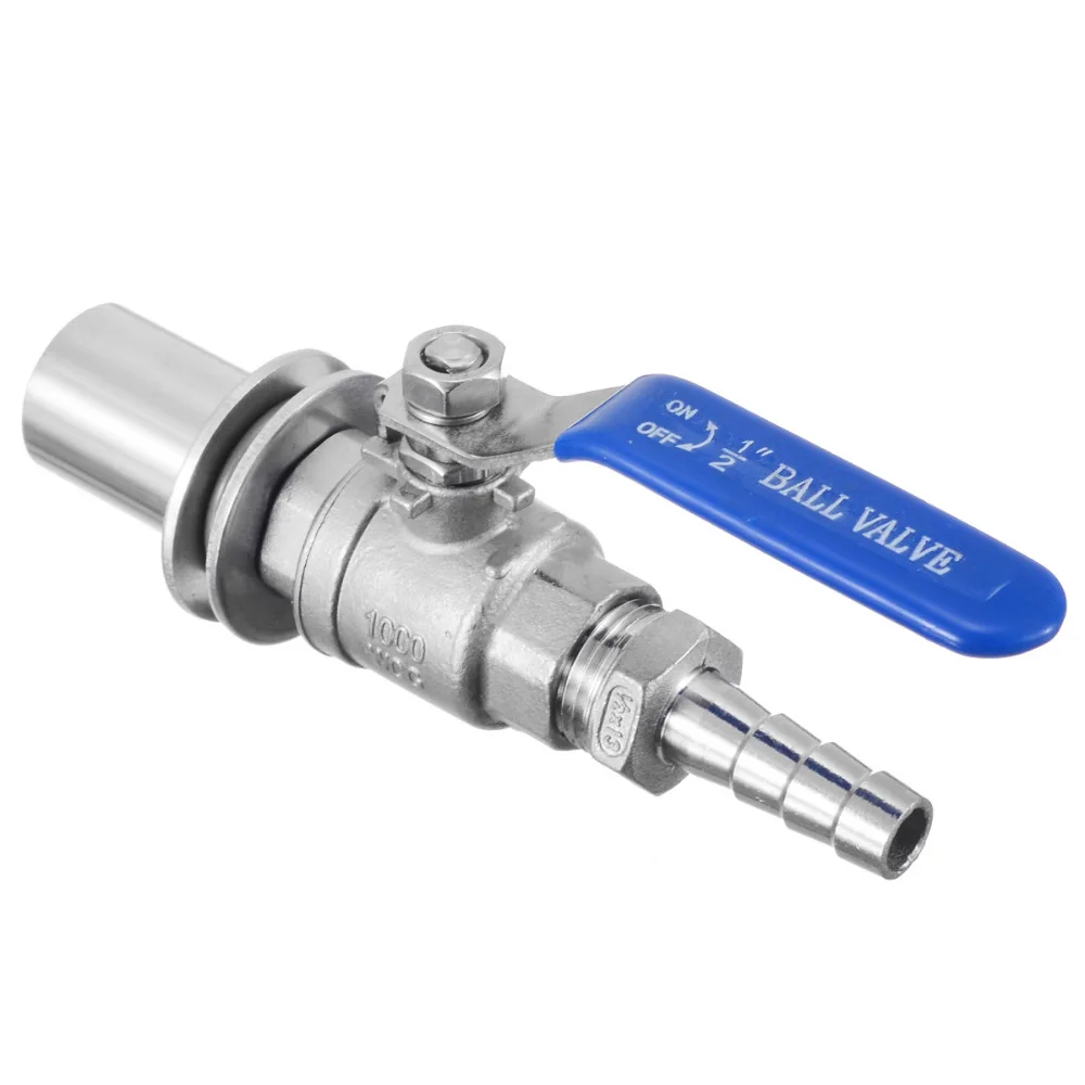 

1/2" Barb Pipe Stainless Steel Weldless Compact Kettle Ball Valve High Quality Stainless Steel Weldless Ball Valve Mayitr