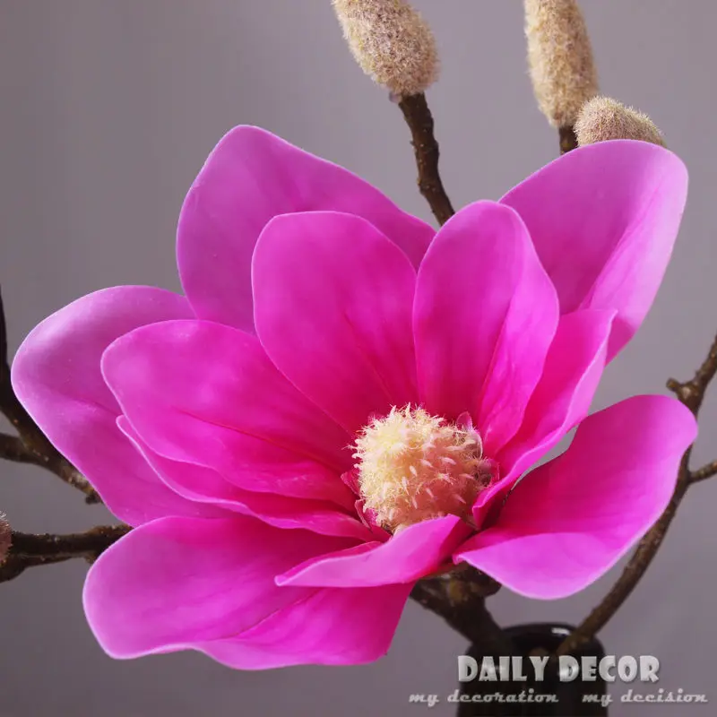 

100% Real touch high simulation Magnolia decorative artificial Silicone flower hand feel / felt high quality magnolias orchids