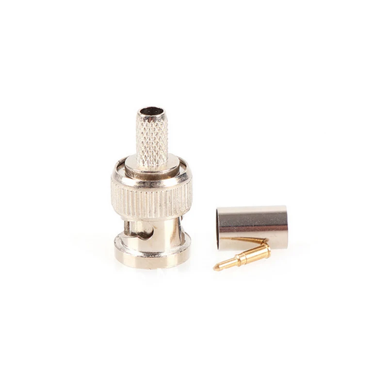 

5pcs/lot BNC male crimp plug for RG59 coaxial cable RG59 BNC Connector BNC male 3-piece crimp connector plugs AC23 Freeshipping