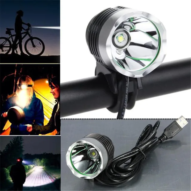 Special Price Bicycle Flashlight T6 USB Interface LED Bike Bicycle Light Headlamp Headlight Lamp 3Modes Hiking Cycling Accessories 4A