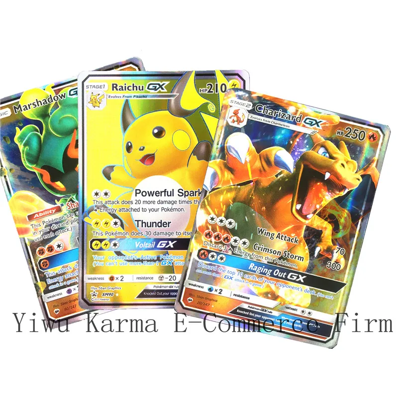 

High quality English 100 200 324pcs GX MEGA EX trading card Game Battle Cards for Children gifts
