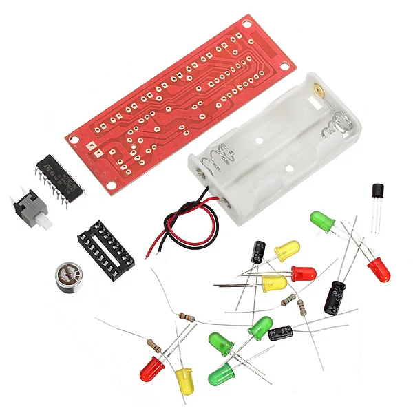 1 компл. CD4017 голос Управление светодио дный мигает комплект электронных DIY Kit