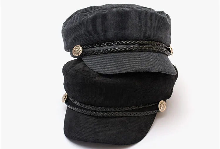 New Autumn And Winter Women Hat British Korean Version Of The Tide Beret Wild Japanese Black Octagonal Cap For Girls HC17 (2)
