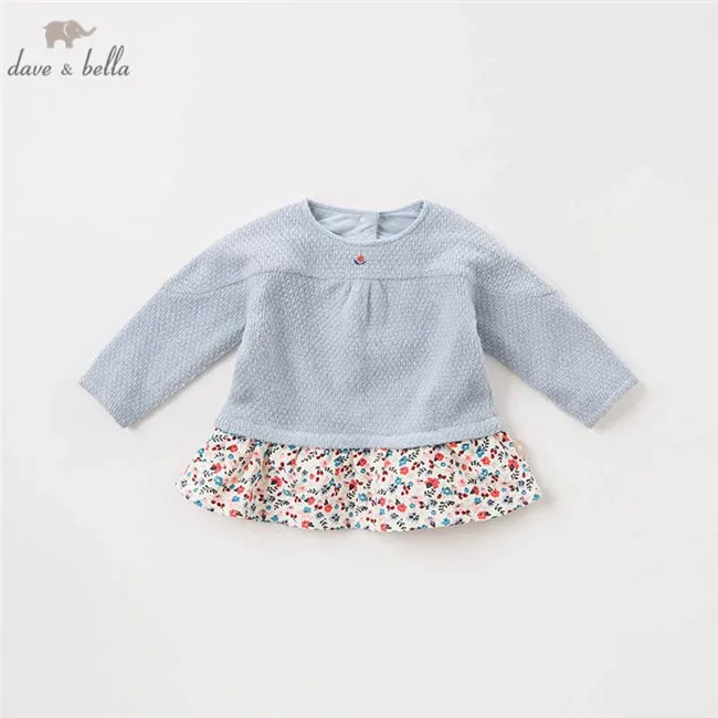 

Dave Bella Autumn Baby Girls Clothes Children Long Sleeve T-shirt Infant Toddler High Quality Tops Kids with Ruffle Tees DBM863