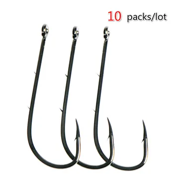 

10 packs/lot Mustad hooks for Live bait casting fishing 92647-bn # long double backstab hooks high carbon steel hooks tackles