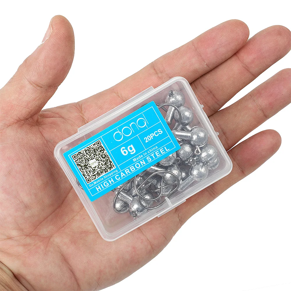 DONQL 20pcs/Box Lead Head Fishing Hook Crank Jig Head Hook for Carp Fishing Lure Soft Worm 1-20g Fishing Tackle Accessories DONQL 20pcs/Box Lead Head Fishing Hook Crank Jig Head Hook for Carp Fishing Lure Soft Worm 1-20g Fishing Tackle Accessories