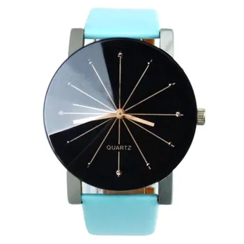 

YCYS-Fashion Round ray Leather belt Quartz watch Blue (Men)