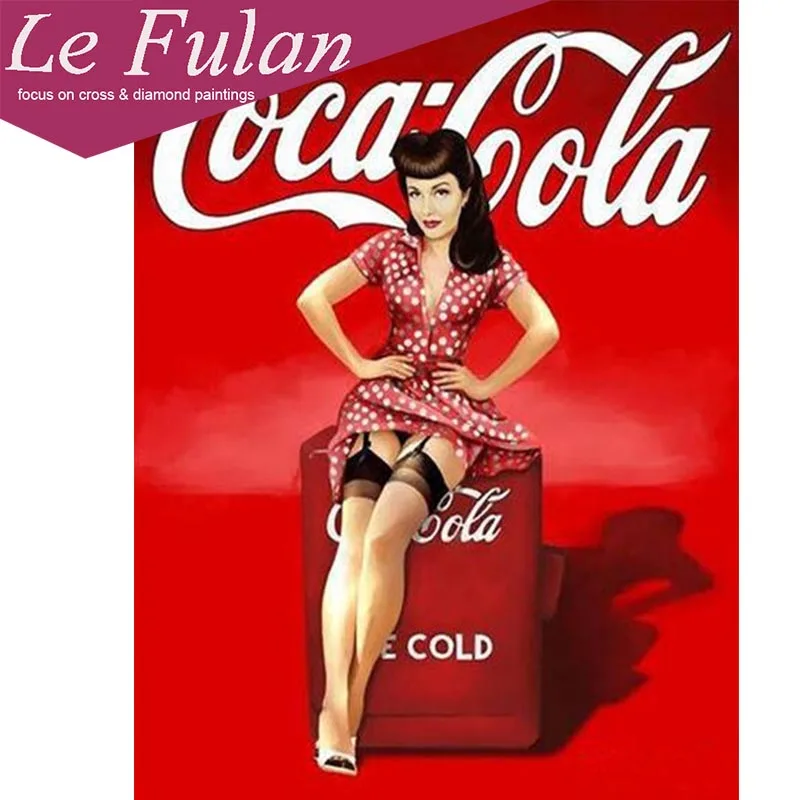 Le Fulan 5D DIY Алмазная картина Полный Круглый Ретро Cola винтажная Дамская Daimond картины