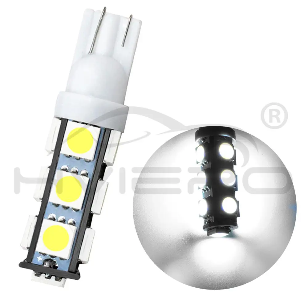 10X Белый T10 W5W светильник номерного знака Лампа багажника 13smd 194 168 192 автомобильный