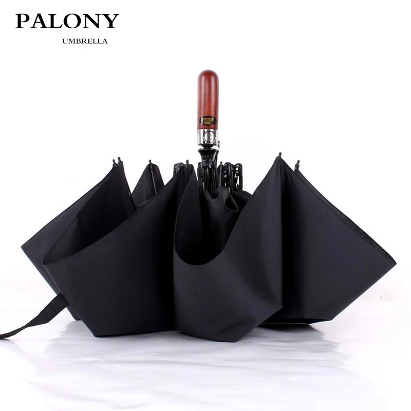 

48.8 Inch Brand Double Layer Windproof Umbrella Three Folding Umbrellas Male Commercial Automatic Golf Man's Umbrella For Rain