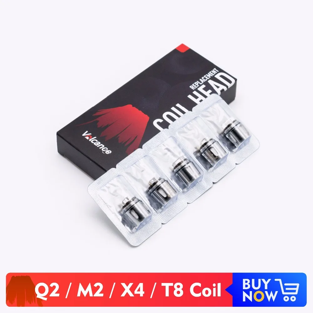 

Volcanee 5pcs/lot Volcanee Replacement Coil Q2 X4 T8 M2 Vape Coil for TFV8 Baby / TFV8 Big Baby Atomizer E Cigarette Core